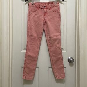 Siwy Hannah Skinny Jeans Air Kiss Pink Coral Low Rise Size 26 USA Made Y2K Boho